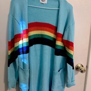 Unique Vintage - Magnolia Place Open Front Rainbow Cardigan - One Size